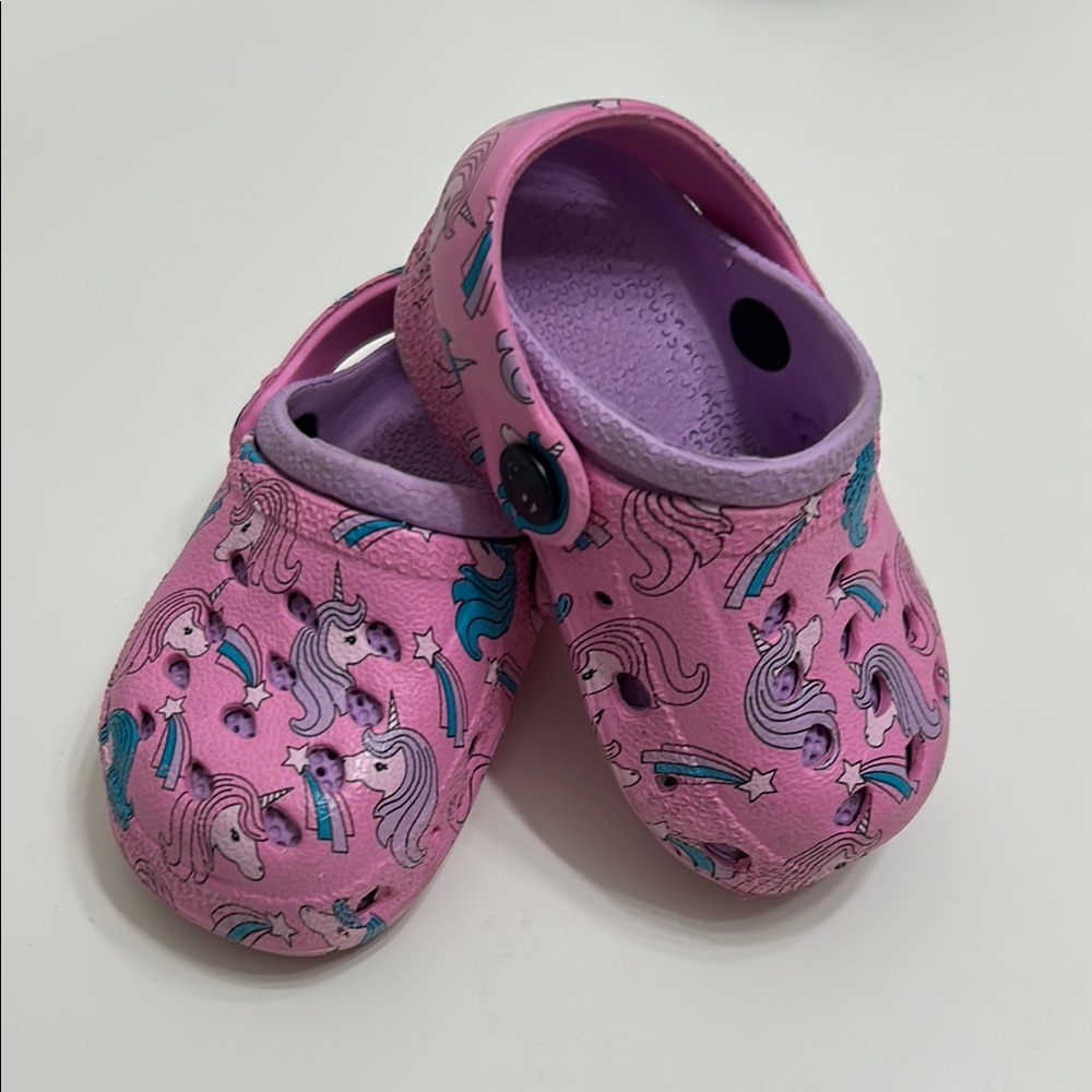 Pink and Purple Perforated Slippers for Comfort